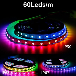 DC12V WS2815 5050RGB LEDストリップ5mロール30 60 144 LED 1メートルあたりブラックホワイトPCB IP30 IP65 IP67個別にアドレス可能なスマート - Product Image 5