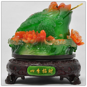 ฮวงจุ้ยโชคลาภกบกับเหรียญหยกสีเงินกบ - Product Image 4