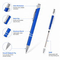 Stylo à bille universel promotionnel à pointe métallique avec stylet pour tablette et téléphone, personnalisable avec logo – Vente chaude