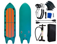 Planche de paddle gonflable tout-terrain premium de 15' avec PVC de qualité militaire Drop Stitch, kit complet ISUP à 3 ailerons pour 2 personnes