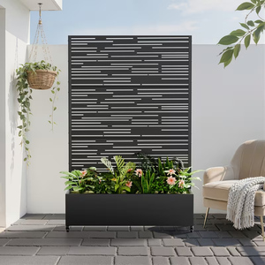 Jardinera de Acero Galvanizado con Enrejado, Cama de Cultivo Elevada con Orificio de Drenaje, Ecológica, Duradera, Pantalla de Privacidad para Jardín Doméstico - Product Image 3