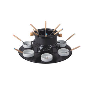 Ensemble de <span class=keywords><strong>fondue</strong></span> au chocolat, au fromage et à la <span class=keywords><strong>viande</strong></span> pour buffet de fête, appareil à <span class=keywords><strong>fondue</strong></span> avec 6 fourchettes à <span class=keywords><strong>fondue</strong></span>, pour 6 personnes, noir - Product Image 3