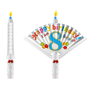 Fan Shaped Birthday Candles Happy Birthday Design Single Wick <b>Paraffin</b> Cake Decorations For Birthdays - Product Image 4