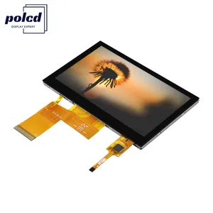 Polcd 4,3 polegadas 800x480 RGB interface 40 pinos capacitivos toque IPS ampla visão Tft Lcd tela de exibição