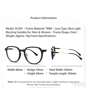 Gafas Ligeras con Marco Ovalado TR90, Protección UV y Anti Luz Azul para Hombre y Mujer, <span class=keywords><strong>Lentes</strong></span> Ópticas Personalizadas, Entrega Rápida de Fábrica - Product Image 3