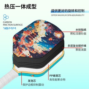 Raqueta de Pickleball T700 de Fibra de Carbono 415mm 225g con Funda y Pelota para Competencia Deportiva al Aire Libre - Product Image 1