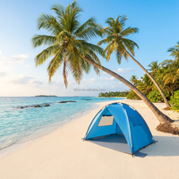 Carpa de Verano Azul con Protección UPF 50+, Impermeable, Resistente al Viento, Portátil, para 2 Personas, Ideal para Viajes Familiares a la Playa, Apertura Automática Rápida