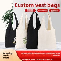 Sac bandoulière pliable personnalisé en toile vierge pour étudiants, avec logo imprimable, idéal pour la publicité créative transfrontalière