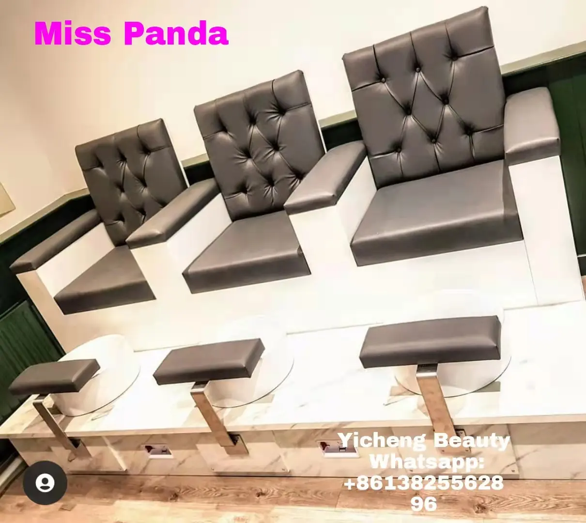 Yicheng Schönheit neue Salon möbel Dreifach sitze Pediküre Stuhl oder Bank Spa Ausrüstung Dichtung system Pediküre in günstigen Preis