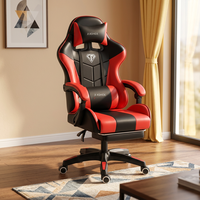Chaise de jeu, chaise de bureau, chaise de café internet, chaise d'e-sport, chaise pivotante, design traditionnel, cuir PU, inclinable, classe 3