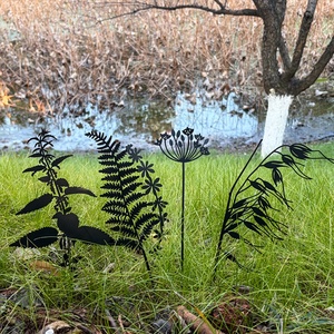 Piquets métalliques noirs flexibles à installation facile pour étiquettes rectangulaires, Décoration de pelouse, Panneau de jardin 'Seven Dwarf', Décoration extérieure, Ornements de jardin - Product Image 6