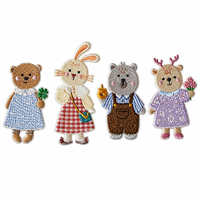 Toppe Ricamate Personalizzate con Animali Carini e Design Floreale, Prezzo di Fabbrica, Basso MOQ, Termoadesive per Abbigliamento Bambini, Borse e Fai da Te