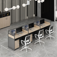 Postes de travail modulaires extensibles pour centre d'appels, bureaux modernes avec cloisons, 6 à 8 places, en MDF