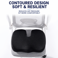 Coussin Ergonomique de Siège de Voiture et de Bureau Confortable en Mousse à Mémoire de Forme Orthopédique pour Coccyx, Chaise Zéro Gravité pour Coussins Lombaires et d'Assise