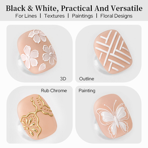 BORN PRETTY 5ml Gel de Peinture 3D Noir et Blanc Sans Résidu, Gel de Modelage à Haute Plasticité pour Poudre à Ongles, Fabrication OEM - Product Image 4