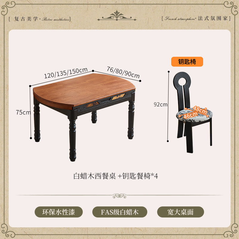 Mesa de comedor, llave y sillas *4