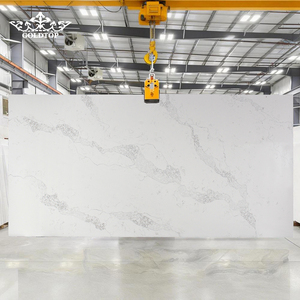 Goldtop Stone <b>White</b> Basecolor Polished Finish 5046 Calacatta Nuvo Quartz Countertops for Luxury Apartment Hotel Project - Product Image 6