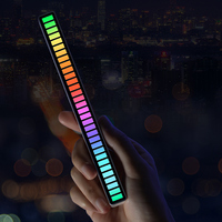 Lampe de rythme de ramassage de voix montée sur voiture Lampe de barre de bureau pour ordinateur d'ambiance de charge sans rvb