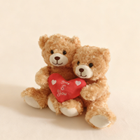 Jouets en peluche personnalisables pour couples, ours adorables avec détails de cœur personnalisés pour les cadeaux d'anniversaire, cadeaux romantiques
