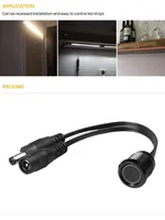 Kit DIY de bande LED à intensité variable en continu DC 12V/24V avec interrupteur tactile encastré en métal pour lit, placard, armoire