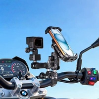 Support de téléphone pour moto Kewig, pince en alliage d'aluminium, conception de pince antivol, base à double tête à billes en métal, support de guidon de vélo