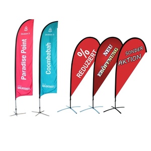 Diseño de bandera de plumas de playa personalizado Bandera de <span class=keywords><strong>surf</strong></span> voladora Bandera de sublimación de gota con poste al aire libre - Product Image 1