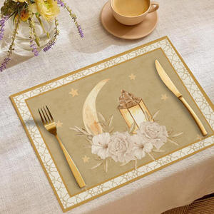 Tovagliette di lino Ramadan per tovaglie musulmane Decorative Eid Mubarak per forniture per <span class=keywords><strong>feste</strong></span> Islam Ramadan Kareem decorazione per la casa - Product Image 1