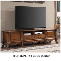 Table tv de luxe antique, armoire de rangement/support avec 2 tiroirs, portes brunes pour le salon, livraison gratuite