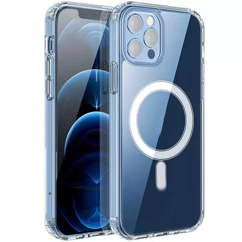 Магнитный Прозрачный чехол для iPhone, сумка для мобильного телефона, чехол для iPhone 14, 13, 12