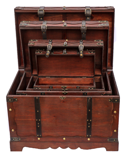 Wooden Storage Trunk Harvest S/4 Vintage Wooden Storage Trunk Direct Sale