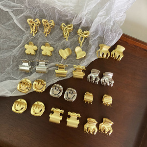 Mini Pinza de Pelo Metálica de Moda con Diseño de Estrella, Mariposa, Flor, Corazón, Mini Perlas y Diamantes de Imitación, Accesorios Retro de Aleación para el Cabello - Product Image 3