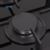 Xunda Made in China Nouveaux appareils de cuisine de style Cuisinière à gaz et électrique mixte intégrée Panneau en verre noir 4 brûleurs Cuisinière combinée