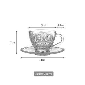 European-Style Retro Creative Household <b>Glass</b> <b>Coffee</b> <b>Cup</b> with Saucer European-Style Tea <b>Cup</b> Set with Colorful Design - Product Image 5