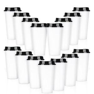 Personalized 16-ounce Reusable PP Coffee Cup with Lid <b>Large</b>-capacity Travel <b>Mug</b> Dishwasher Safe Direct Drinking Eco-friendly - Product Image 5