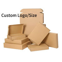 Boîte d'emballage en carton ondulé personnalisée avec logo imprimé, emballage plat, boîte en carton découpée, boîte à expédition en kraft pliable