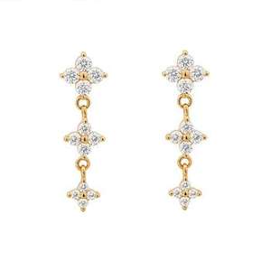 Nouvelles boucles d'oreilles de luxe pour femmes, best-sellers, en diamants naturels, plaquées or, personnalisables, de haute qualité, disponibles en gros - Product Image 1