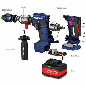 <span class=keywords><strong>Martillo</strong></span> Rotatorio Inalámbrico Nanwei, Herramientas <span class=keywords><strong>Hilti</strong></span>, Martillos Rotatorios Eléctricos, Baterías de Iones de Litio, Energía de Impacto de 1.4J, Taladro Percutor Eléctrico - Product Image 1