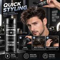 Bedak Penata Rambut Private Label untuk Pria, Bedak Tekstur Rambut Penambah Volume, Pengangkat Akar Rambut, Hasil Matte Alami dengan Botol Shaker