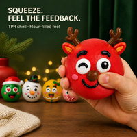 Nouveau jouet anti-stress DIY de Noël 2026 : renne mignon à presser avec visage amusant – Promotion à prix réduit