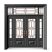 Puerta de Seguridad Exterior de Acero Inoxidable de Alta Gama, Anti-Robo, a Prueba de Balas, con Acabado en Oro Rosa, Resistente a la Salinidad, Comercial