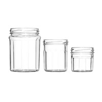 Wholesale 100ml 250ml Round Square Honey Pickle Storage Glass Jam Jar with Lid