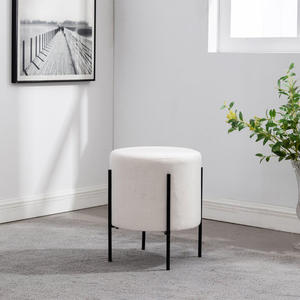Woonkamer Meubelen Huis Kruk Ottomaanse Moderne Eenvoudige Draagbare Resistente Stof Salon Voetsteun Krukken Met Metalen Voet - Product Image 1