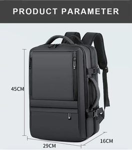 Custom Expandable Usb Port Men <b>Waterproof</b> Computer Laptop Business Travel <b>Backpack</b> - Product Image 4
