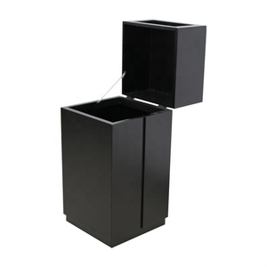 Custom Outdoor Steel Iron Garbage <strong>Trash</strong> Can <strong>Storage</strong> <strong>Outside</strong> Park Metal Rubbish Litter Bin Patio Commercial Recycle Waste Bin - Product Image 3