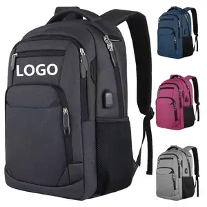Manufacturer Premium Waterproof Anti Theft Travel Business College Smart Laptop Backpack Neutral With USB Charging Port Backpack