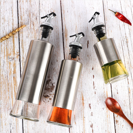 150 ml 300 ml 500 ml Leak-proof Glass Oiler Transparent Glass Bottles For Olive Oil With Stopper
