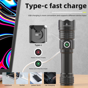 Mạnh mẽ công suất cao NGOÀI TRỜI 3 chế độ 1500m trắng Lazer ánh sáng có thể sạc lại USB-C <span class=keywords><strong>LED</strong></span> Torch chiến thuật ánh sáng đèn pin - Product Image 3