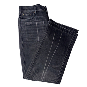 <span class=keywords><strong>Jean</strong></span> en Denim Ciré Vintage Designer Noir <span class=keywords><strong>Jean</strong></span> en Cire Chat Moustaches Décoloration et Ligne Centrale Décoloration Design Jeans en Cire <span class=keywords><strong>G</strong></span>-<span class=keywords><strong>star</strong></span> Raw pour Hommes - Product Image 5