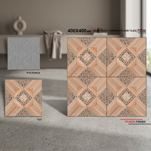 กระเบื้องปูพื้นวิลล่าสโตน ขนาด 400x400 มม. หนา 9 มม. เกรดพรีเมียม เคลือบดิจิตอล ป้องกันลื่น สำหรับพื้นที่จอดรถ ลายเรียบแบบชนบท สำหรับปูพื้นภายนอก - Product Image 4