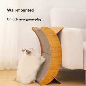 Wholesale Wear-Resistant Non-Shedding Customizable Minimalist Wooden Crescent Shape Cat Scratching Board Cat <b>Bed</b> Cat Sofa Made - Product Image 3